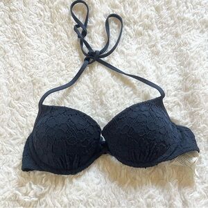Abercrombie & Fitch Navy Lace Halter Bikini Top